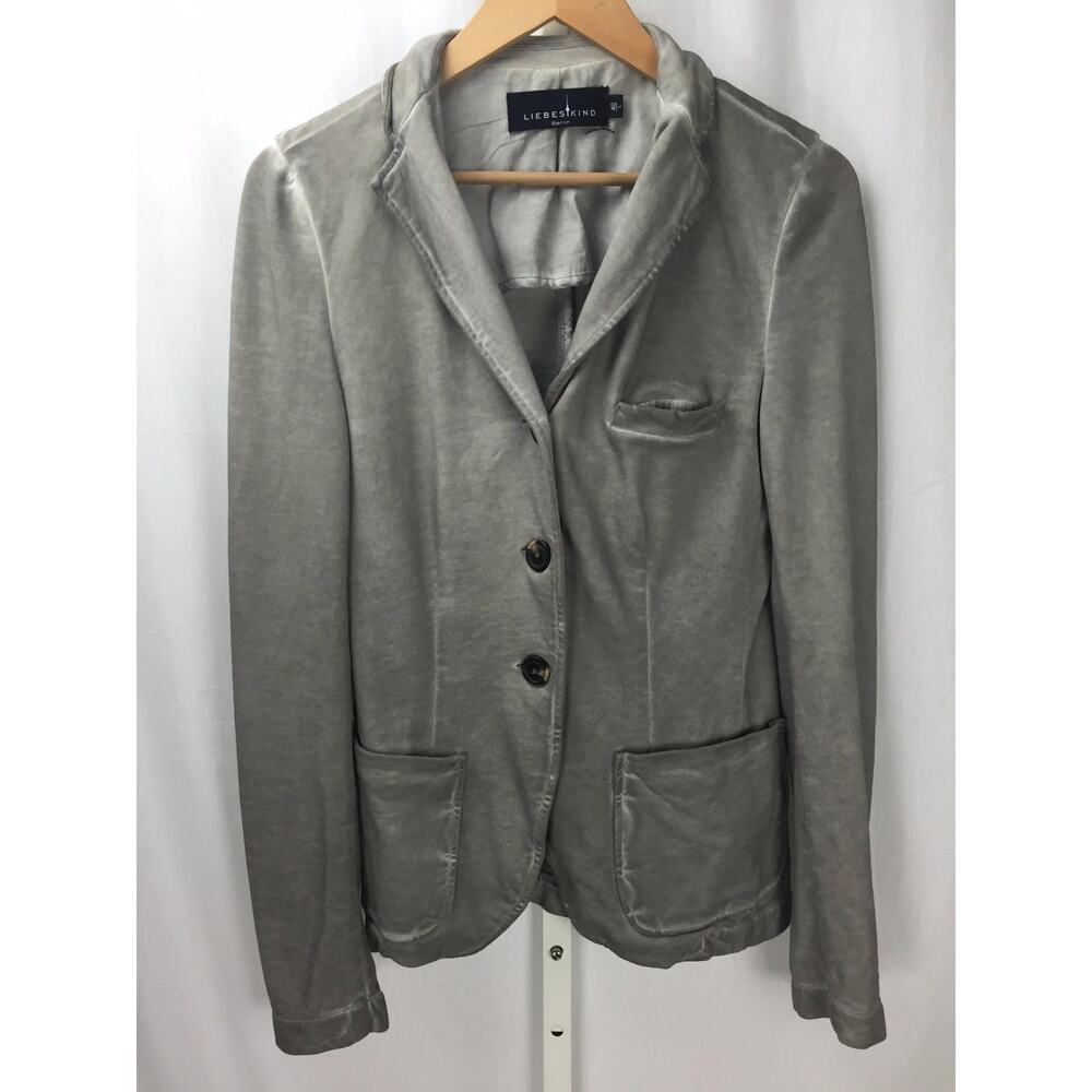Liebeskind Berlin Gray 3 Button Cotton Blazer Jacket EU 40, US 8 10